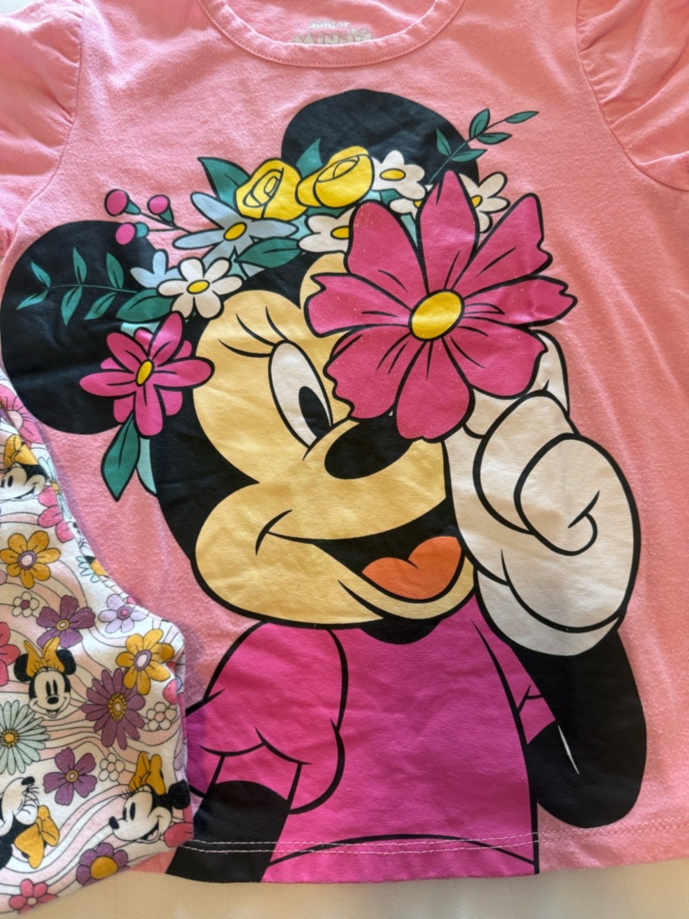 Disney Pink Minnie Mouse Floral Top & Leggings Set - Picture 3 of 6